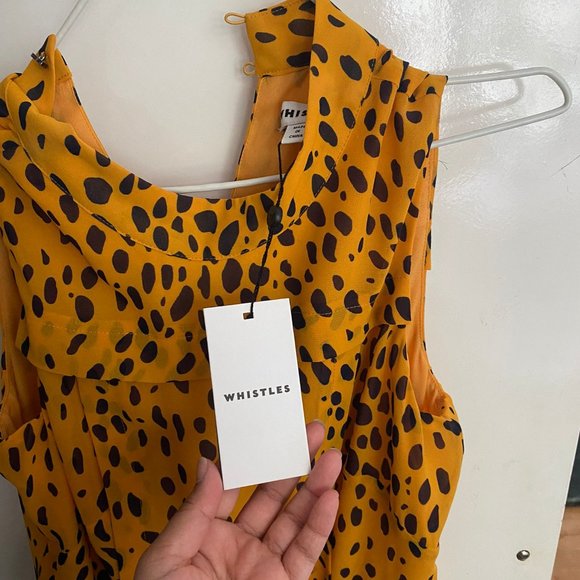 Whistle's animal print yellow dress, UK 6 - Picture 3 of 4